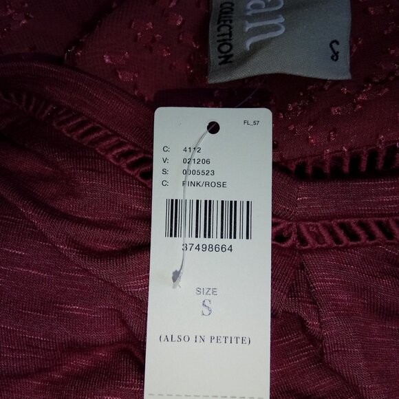 Anthropologie Dolan Left Coast Womens Small V-Neck 3/4 Sleeve Maisy Top Pink - Picture 7 of 9